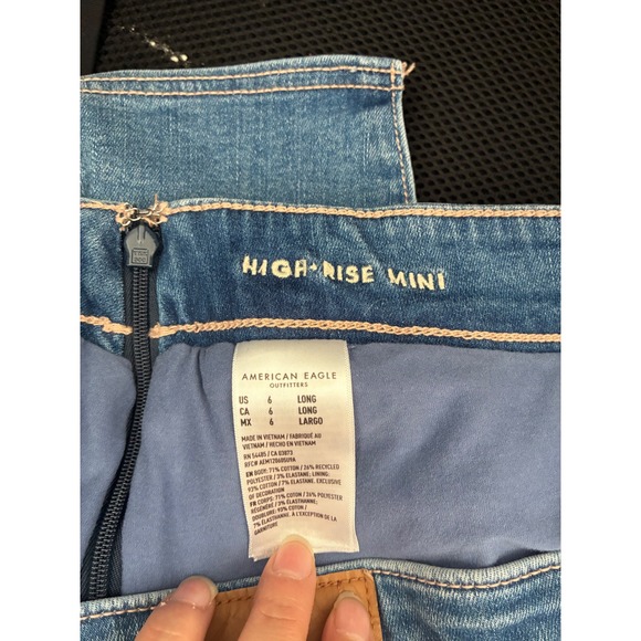 American Eagle Outfitters Womens High Rise Mini Denim Skirt Built In Shorts 6 - Picture 5 of 5